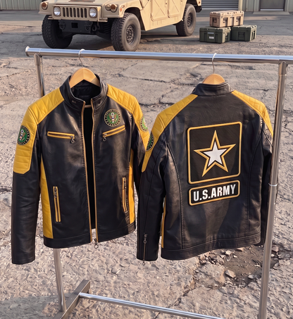 Handmade Military Leather Jackets- Men